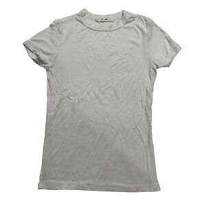 Joah Brown Crewneck Tee in White Rib